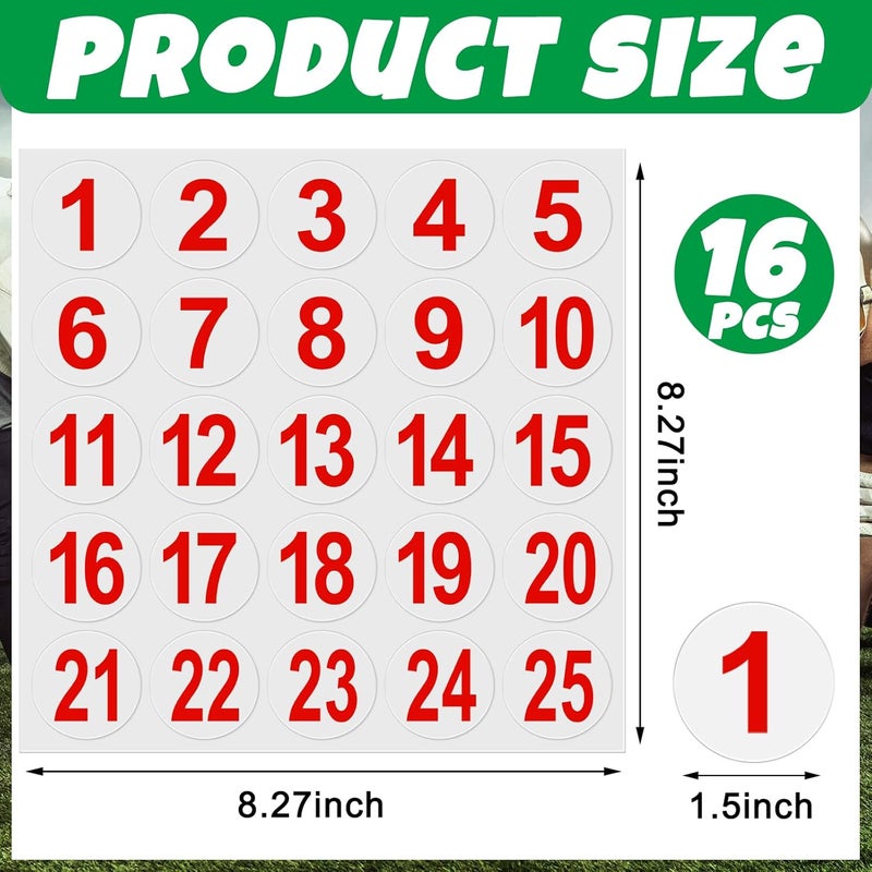 Teling ملصقات أرقام خوذة رياضية حمراء 400 قطعة بحجم 1.5 بوصة لملصقات خوذة كرة القدم ملصقات فينيل أرقام هوكي ملصقات أرقام لاصقة ذاتيًا لملصقات أرقام سوفتبول لهوكي البيسبول واللاكروس - Image 3